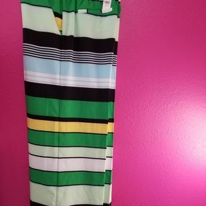 New York & Company Stripe Palazzo Pant. Multi Color. Size Medium